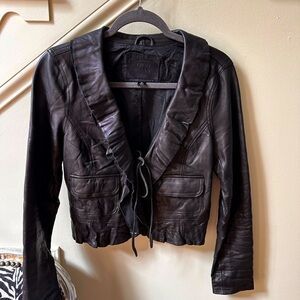 Old Navy Vintage Leather jacket in black. So cool!